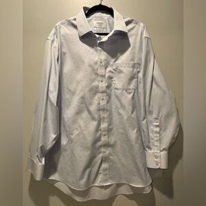 Charles Tyrwhitt Non-Iron Button-Down Shirt – Blue Micro-Check – Size 18/35